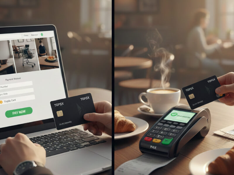 How to use Crypto Card in Shops And Restaurants Online?